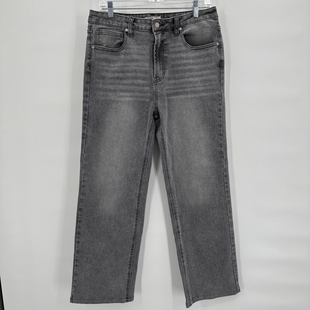 OAT New York Women Gray Wide Leg High Rise Jeans Light Wash 10/30